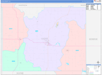 Lucas County Wall Map Color Cast Style