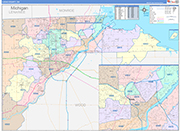 Lucas County Wall Map Color Cast Style