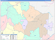 Lunenburg County Wall Map Color Cast Style