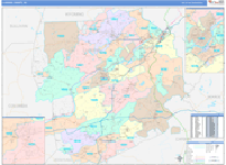 Luzerne County Wall Map Color Cast Style