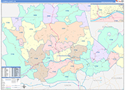 Lycoming County Wall Map Color Cast Style