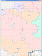 Lynn County Wall Map Color Cast Style