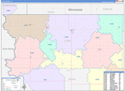 Lyon County Wall Map Color Cast Style