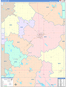 Lyon County Wall Map Color Cast Style