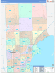 Macomb County Wall Map Color Cast Style