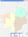 Macon County Wall Map Color Cast Style