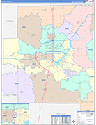Macon County Wall Map Color Cast Style