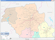 Macon County Wall Map Color Cast Style