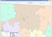 Macon County Wall Map Color Cast Style