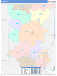 Macoupin County Wall Map Color Cast Style