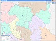 Madison County Wall Map Color Cast Style