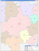 Madison County Wall Map Color Cast Style