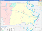 Madison County Wall Map Color Cast Style