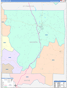 Madison County Wall Map Color Cast Style