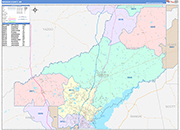 Madison County Wall Map Color Cast Style