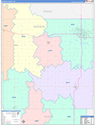Madison County Wall Map Color Cast Style