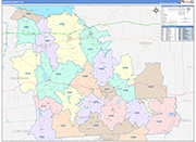 Madison Wall Map Color Cast Style