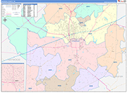 Madison County Wall Map Color Cast Style
