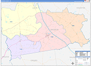 Madison County Wall Map Color Cast Style