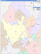 Madison County Wall Map Color Cast Style
