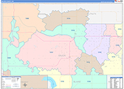 Major County Wall Map Color Cast Style