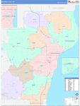 Manitowoc County Wall Map Color Cast Style
