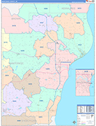 Manitowoc County Wall Map Color Cast Style