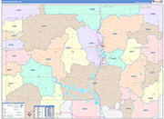 Marathon County Wall Map Color Cast Style