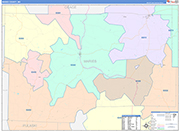 Maries County Wall Map Color Cast Style