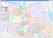 Marion County Wall Map Color Cast Style