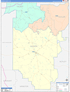Marion County Wall Map Color Cast Style