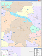 Marion County Wall Map Color Cast Style