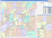 Marion Wall Map Color Cast Style