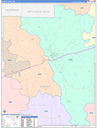 Marion County Wall Map Color Cast Style