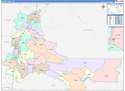 Marion County Wall Map Color Cast Style