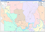 Marion County Wall Map Color Cast Style