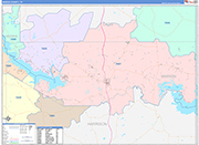 Marion County Wall Map Color Cast Style