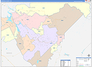 Mariposa County Wall Map Color Cast Style