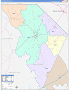 Marlboro County Wall Map Color Cast Style