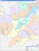 Marshall County Wall Map Color Cast Style