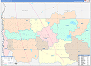 Marshall County Wall Map Color Cast Style