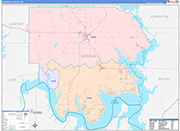 Marshall County Wall Map Color Cast Style