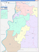 Marshall County Wall Map Color Cast Style