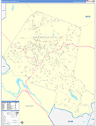 Martinsville County Wall Map Color Cast Style