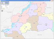 Mason County Wall Map Color Cast Style