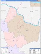 Mason County Wall Map Color Cast Style