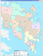 Mathews County Wall Map Color Cast Style