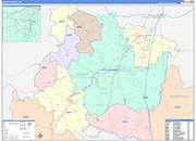 Maury Wall Map Color Cast Style