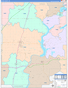 Mayes County Wall Map Color Cast Style