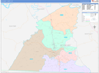 McCreary County Wall Map Color Cast Style